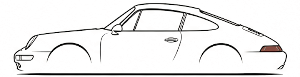 Stilisierte Silhouette der Porsche 993 Modellreihe bei MasterTec